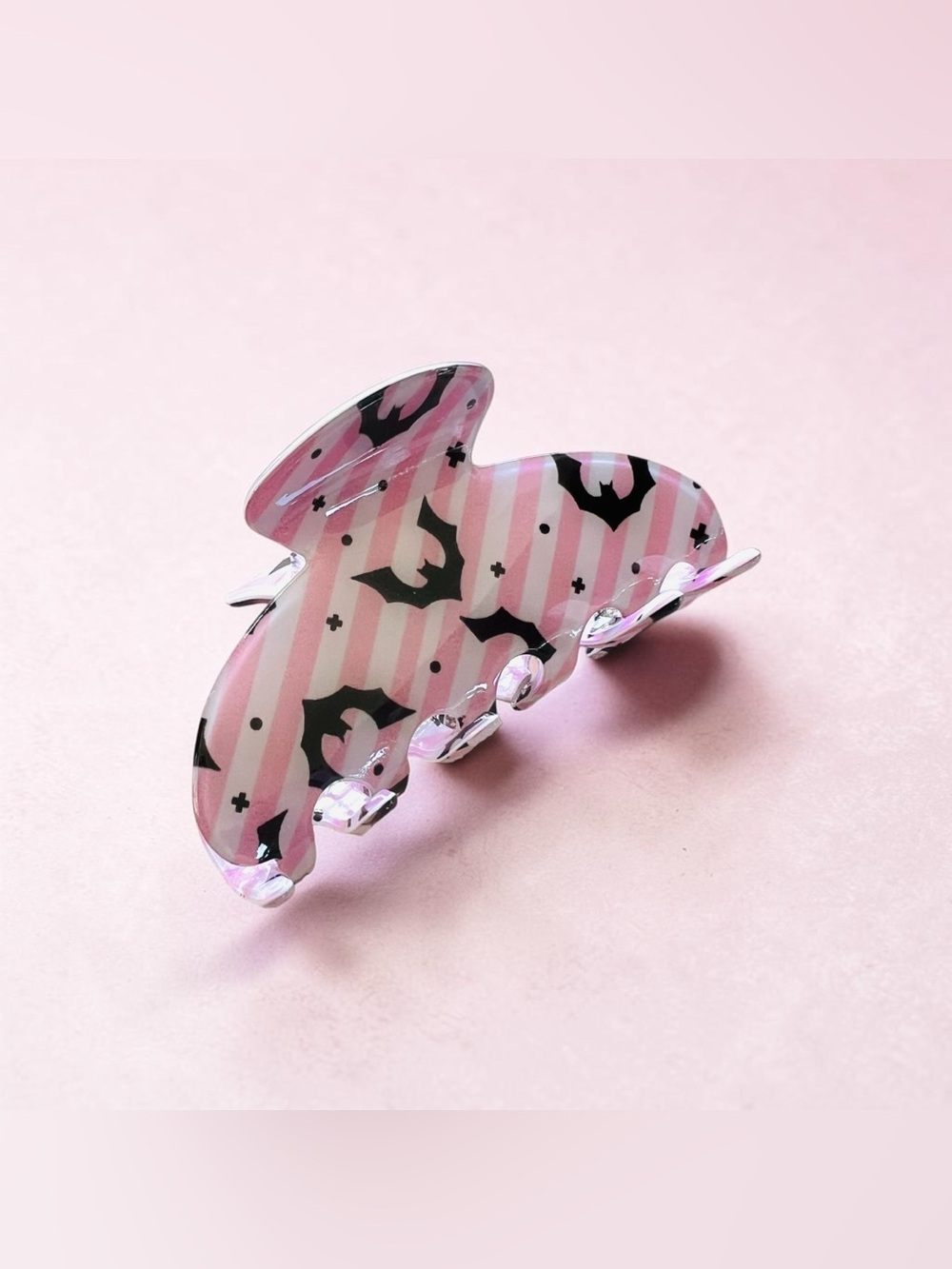 Pink Bat Claw Clip